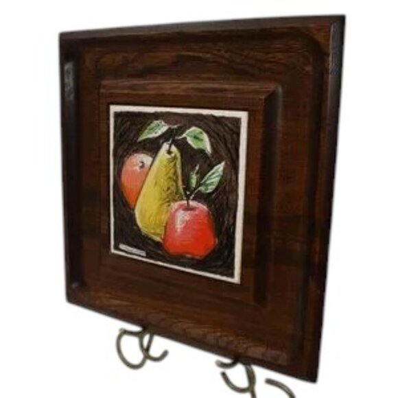 MCM VTG 1960's Fred Press Cheese Board Artist Signed Charcuterie Board - Picture 5 of 7